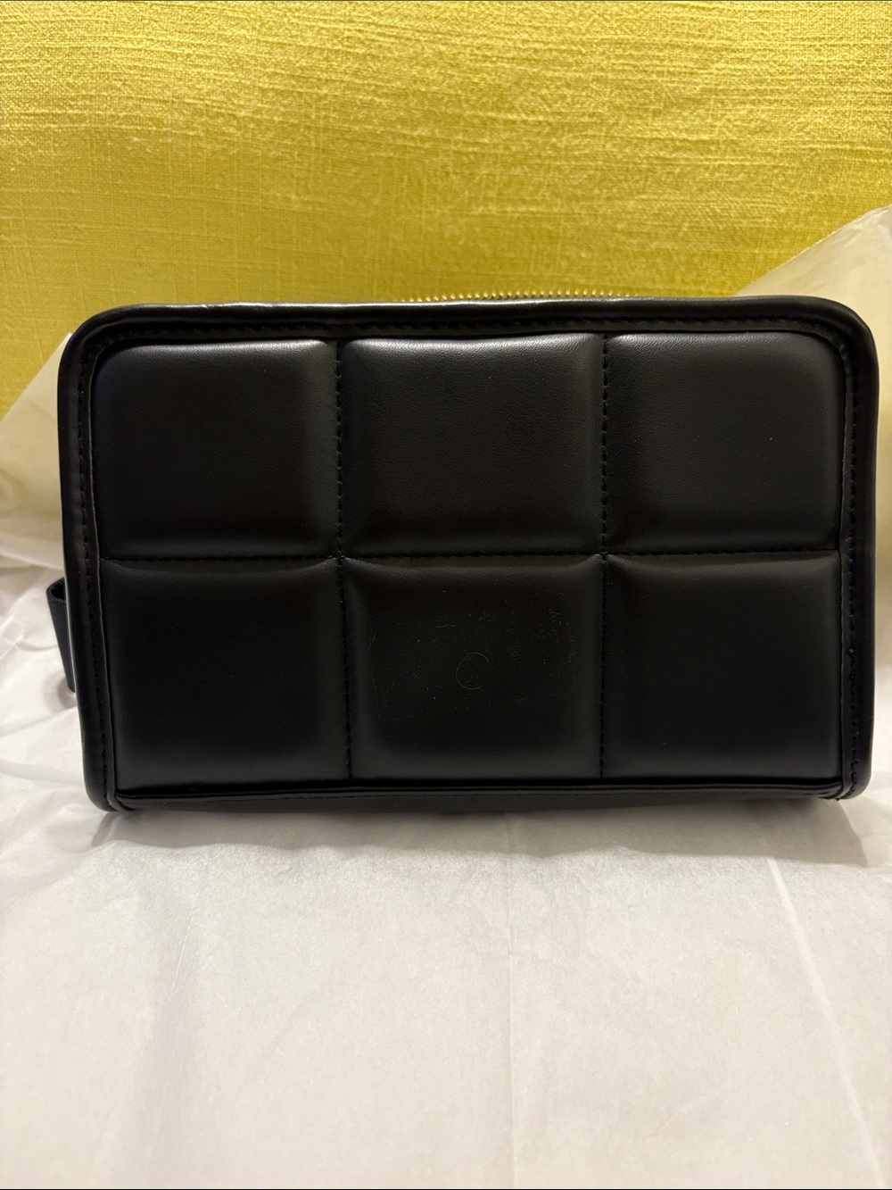 Amanda Uprichard Black Quilted Toiletry Bag-Fanny Pack-Cross Body Bag